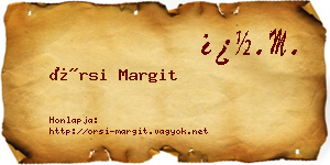 Örsi Margit névjegykártya